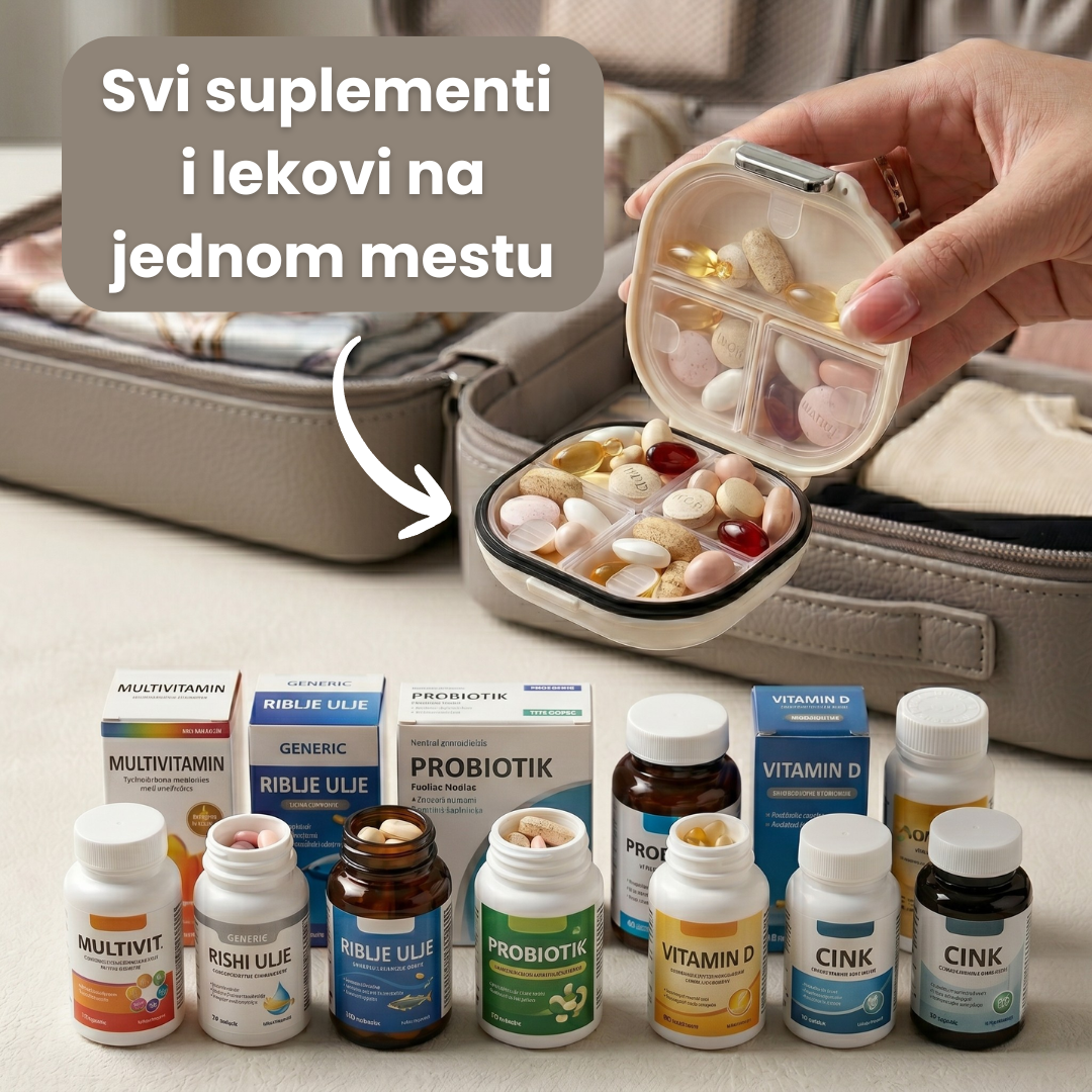 Putni Organizator i Kutijica za Lekove i Suplemente - 1 + 1 GRATIS