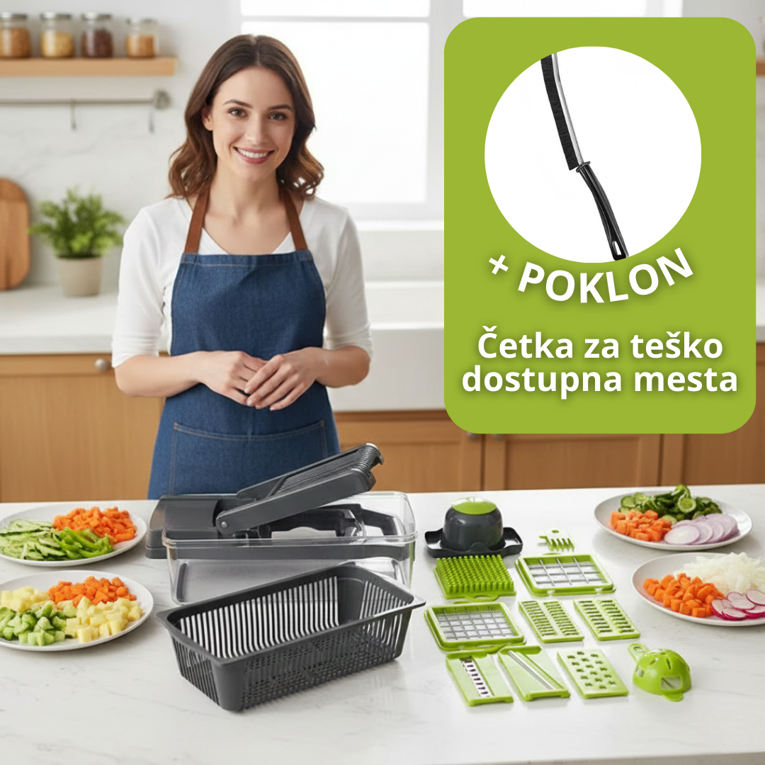 14u1 SUPER Praktični Secko za povrće + POKLON Četka za kuhinju