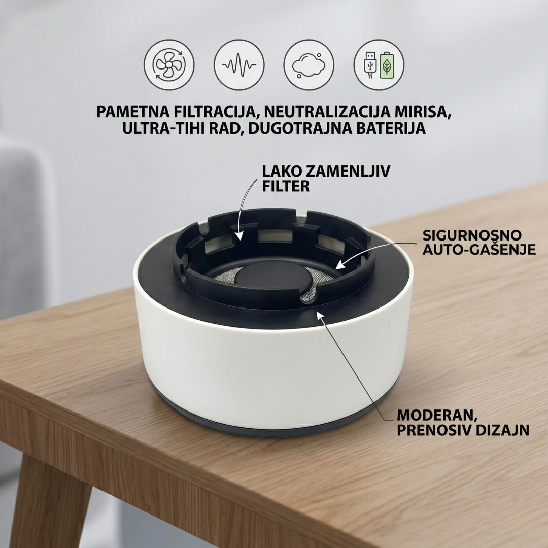 Električna Pepeljara sa prečišćivačem vazduha