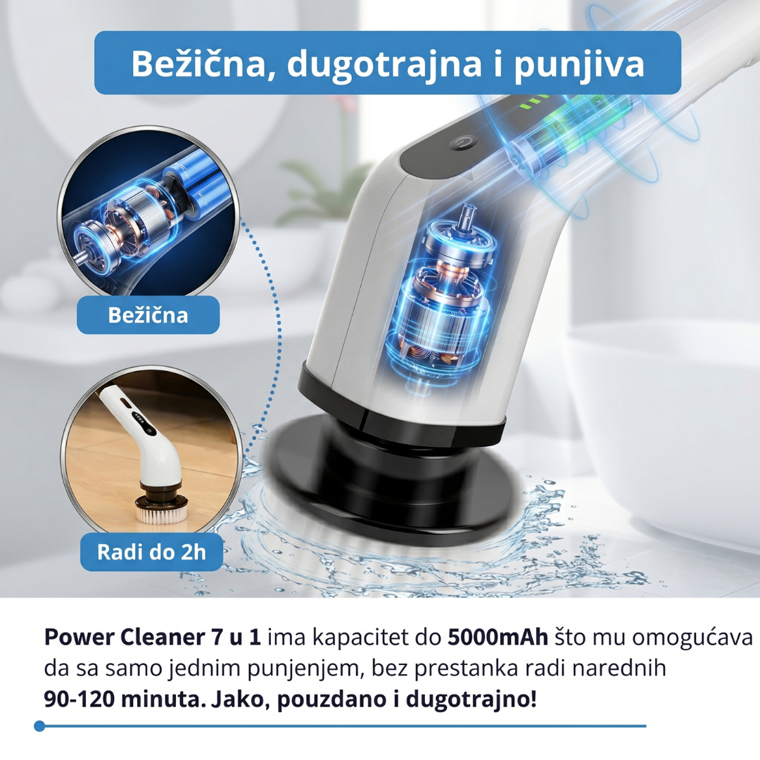 7u1 PowerCleaner - Električna Četka za ribanje + Poklon 12 WashPro Kapsula