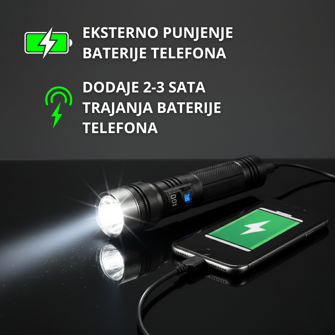 Trail Torch - Ultra snažna punjiva baterijska lampa