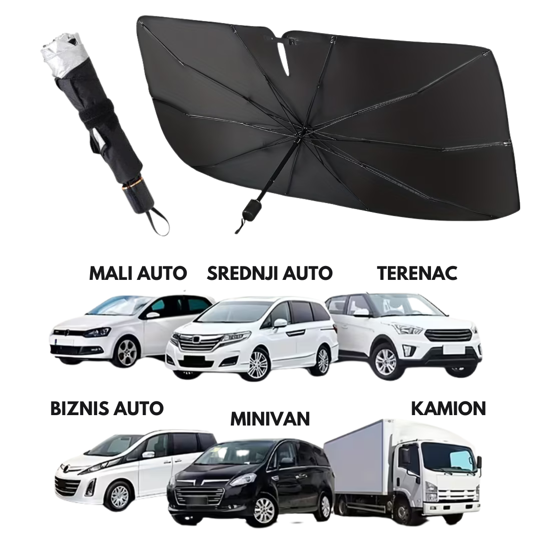 Titan UV Auto kišobran za zaštitu od sunca + POKLON Magnetni držač za telefon
