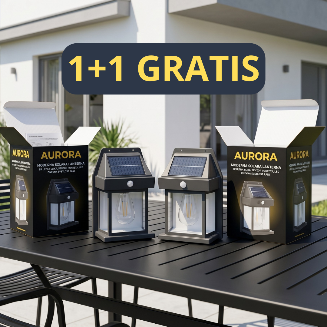 Aurora – Zidna Solarna LED Lampa Bez Kablova i Struje 1+1 GRATIS